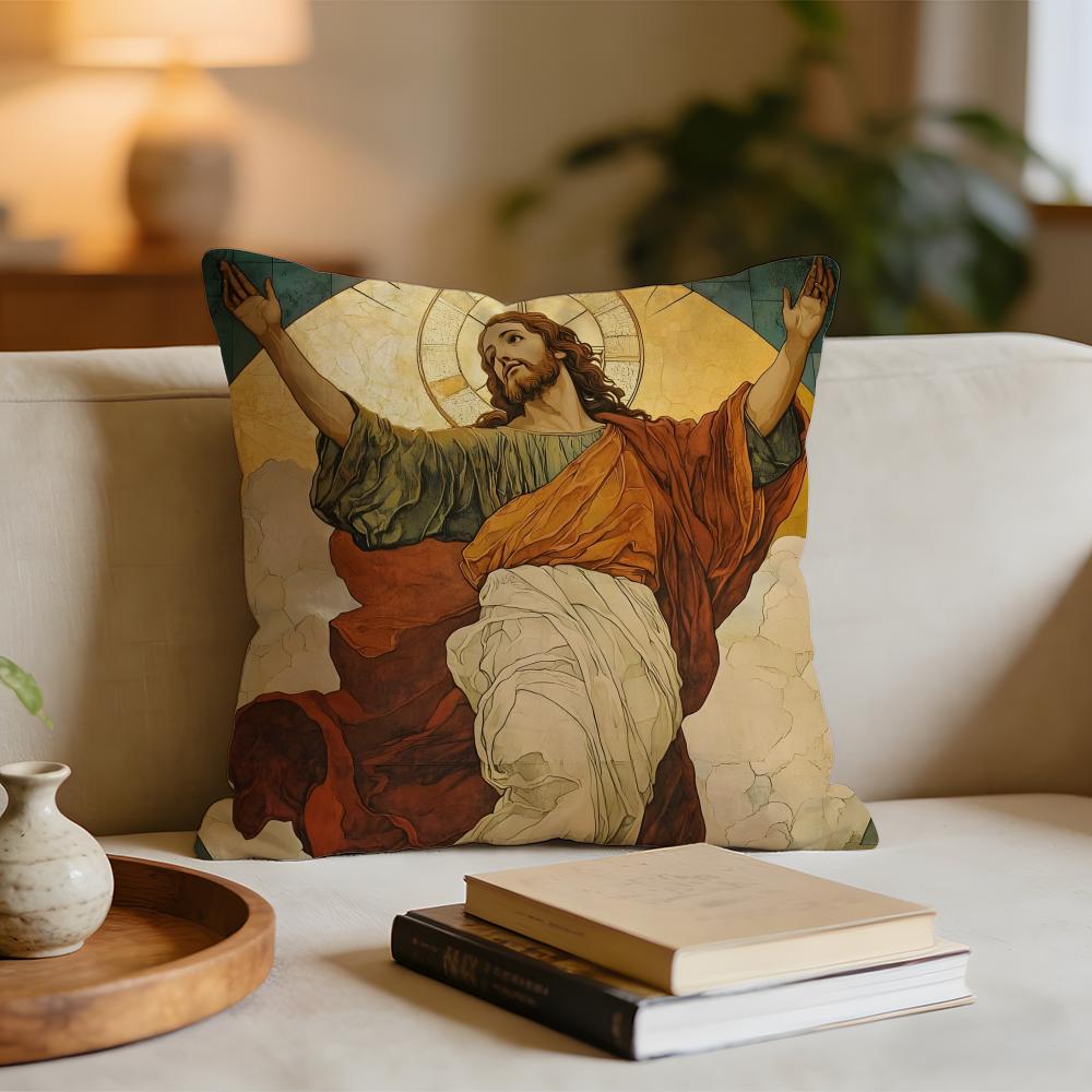 

Jesus Christ Portrait Christian Art Cushion Cover Short plush pillowcase for bed sofa carwashable 30x30cm
