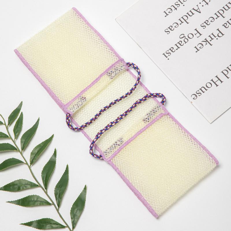 Африканская сетчатая мочалка Африканская сетчатая длинная мочалка для ванны Отшелушивающая мочалка для душа и тела Мочалка для спины Смягчитель кожи фиолетовый