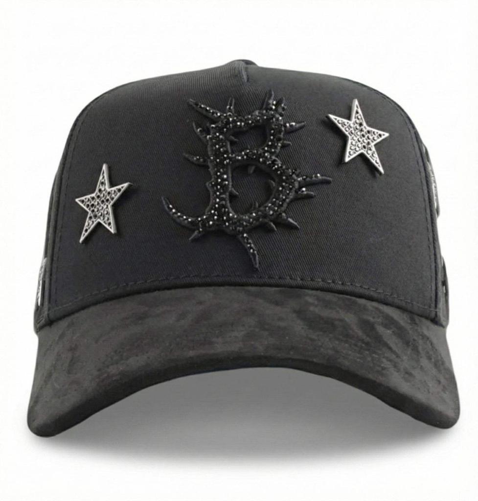 Wholesale Yo No Pesco Star Satin Lined Terry Dobby Embroidered Bling Sports Cap 5 Panel Rhinestone Brim Baseball Caps Barbas