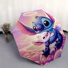 Stitch,Angel Themed Folding Umbrella, the Best Choice for Gift Giving, 8 Ribs, Casual, Durable, Lightweight and Portable Travel Umbrella, Su