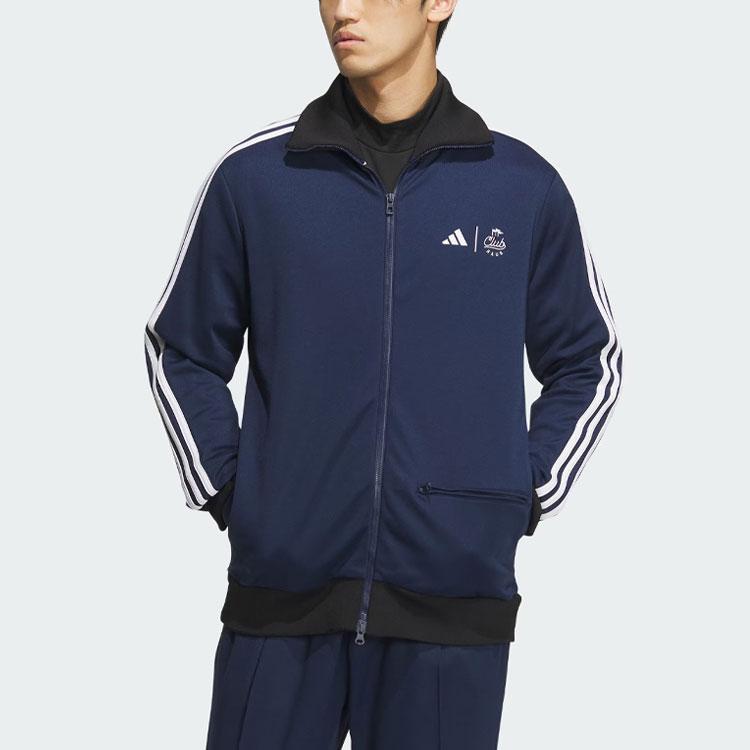 Adidas X Clubhaus Collaboration Track Jacket Three Stripes Color Block Letter Embroidery Golf Retro Jacket Men Jacket Navy-Blue IT6869