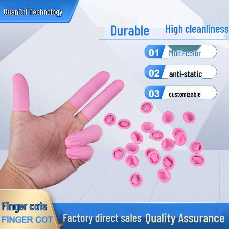 Anti-Static Multi-Color Disposable Latex Finger Cots - Thick, Wear-Resistant for Electronics