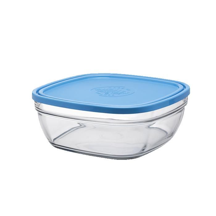 Salad Bowl - 23cm - Tempered Glass - Transparent - Airtight Lid