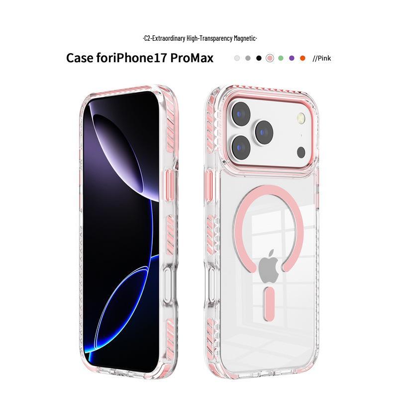 Apple 16 Plus iPhone 17 Pro Max Transparent Drop-Proof Magnetic Phone Case