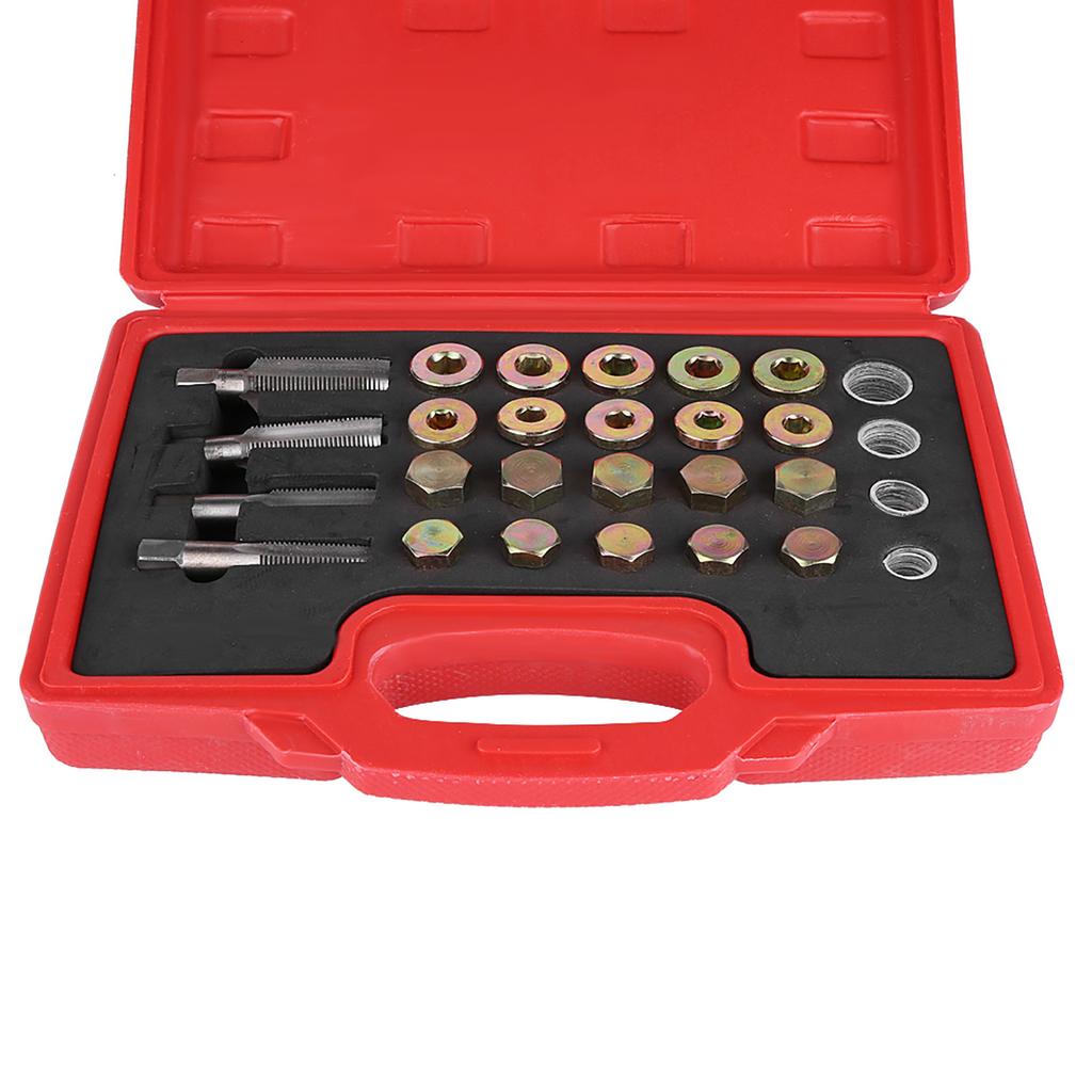 64Pcs Oil Pan Thread Repair Kit Sump Gearbox Drain Plug Tool Set M13 M15 M17 M20
