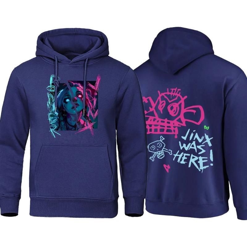 Arcane Hoodie Men Anime Jinx Hoodies Autumn High Quality Fleece Sweatshirt Street Hoody Flexible Oversize Men's Clothing Hoodies & Sweatshirts Men’s