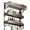 Bathroom Space Storage Towel Items Storage Rack Shampoo Bottle Mouthwash Cup Triple Shelf Wall Hooks Bathroom Accessories
