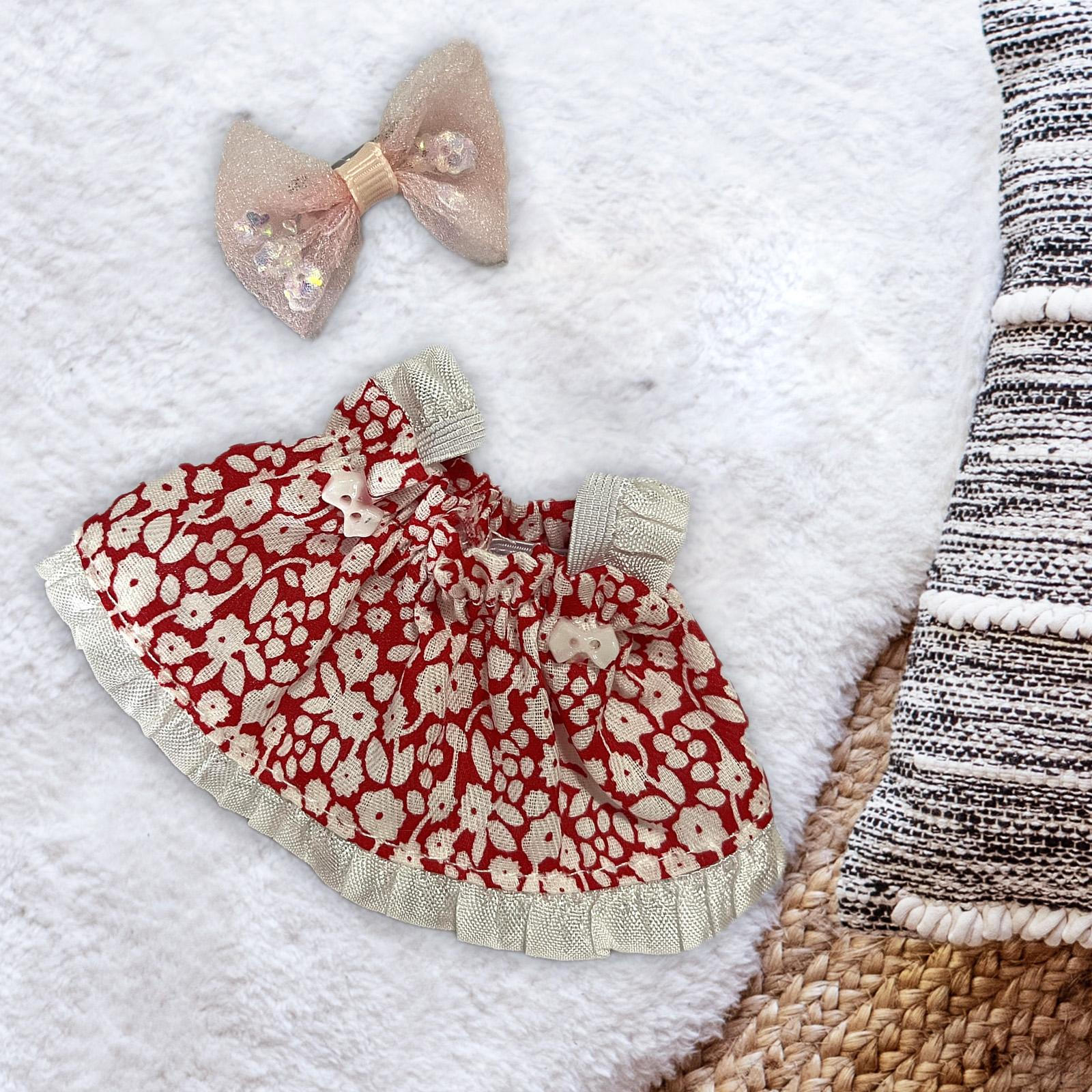 

2 предмета плюшевое кукольное платье одежда для девочек для детей подарок на день рождения образовательные ручные работы красный