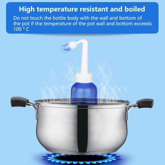 1 Set 500ML Nasal Washer Dust-proof Cover Precise Scale 60-Degree Angle Press Switch Double Nozzle Nose Wash Bottle Yoga Gym Tool