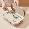 WORTHBUY Cute Capybara 304 Stainless Steel Lunch Box With Cutlery  Portable Large Capacity Divided Bento Box Microwave Safe