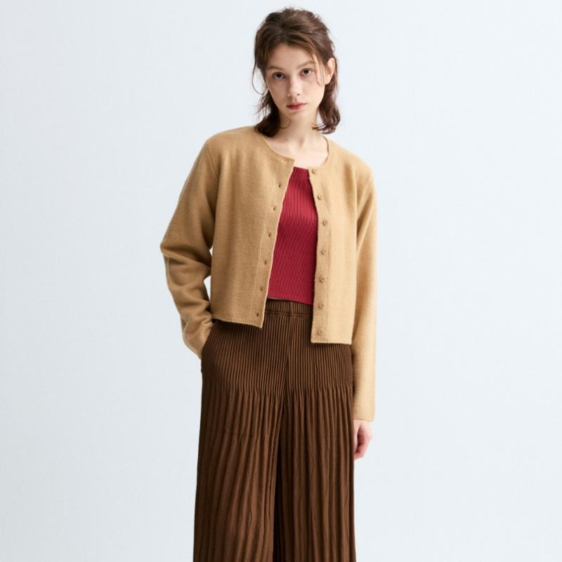 Lapli Wool Round Neck Knit Cardigan Lkcdw125005