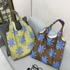 Fashion Flower Women's Canvas Vest Bag Large Capacity College Girls Book Tote Shopping Shoulder Bag Female Travel Handbags Purse