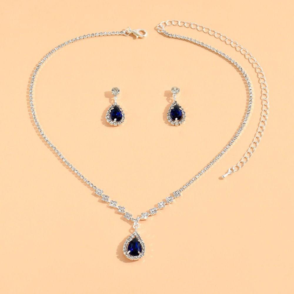 Rhinestone Women's Jewelry Set Droplet Necklace Wedding Banquet Gift Anniversary Gift