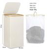 Foldable Laundry Basket with Inner Pocket: Large Capacity Hamper for Bedroom & Bathroom.