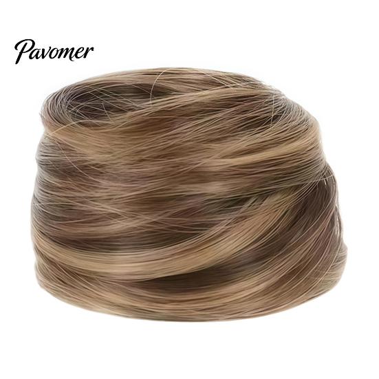 Natural Looking Bun Extension Women Hairpiece with Hair Tie, Straight Instant Volume Extension, Synthetic Updo Chignon Ponytail Scrunchies Scrunchie