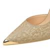 Spitze, spitz zulaufende, flache, ausgehöhlte High Heels für Damen, dünne Absätze, dekorative Metallsilberschuhe