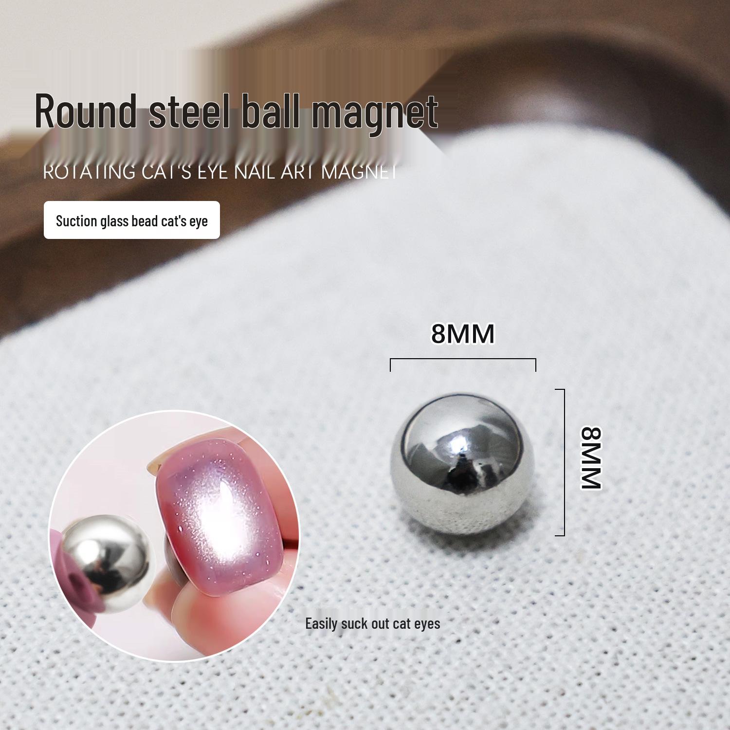 8mm Round Magnetic Cat s Eye Glass Beads for Nail Salon