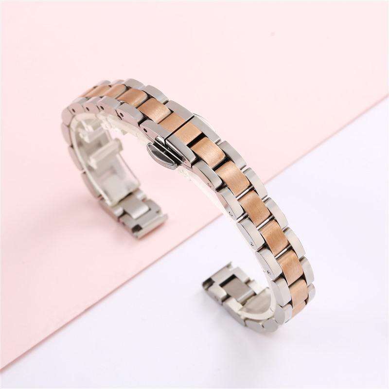 

Трехзвенный ремешок для часов из нержавеющей стали с застежкой-бабочкой для iWatch Little Green. 18mm