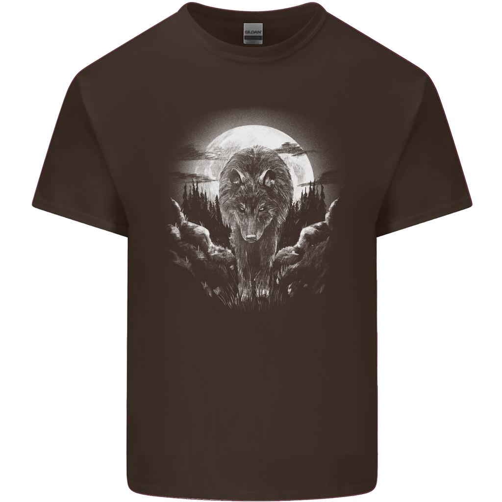 Lone Wolf In the Moonlight Unisexs Light Cotton TShirt
