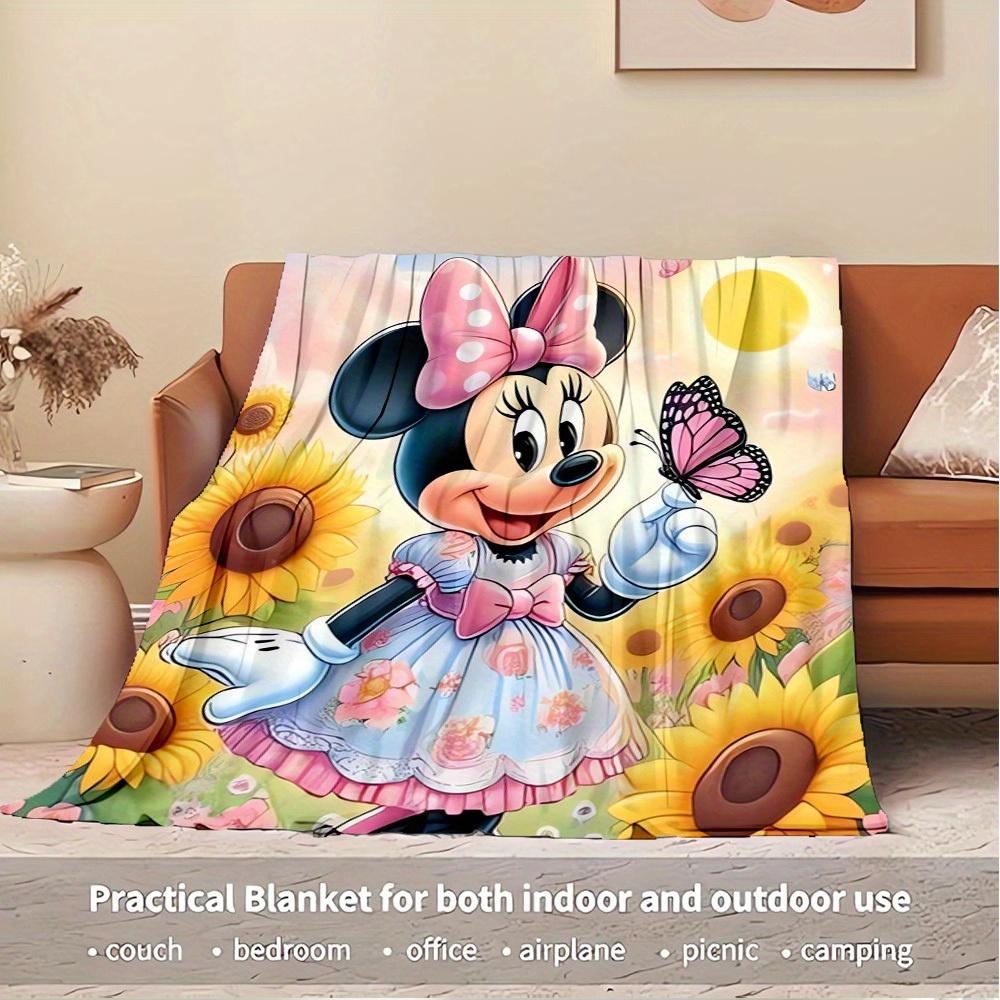 1pc Velvet Bedding Throw Blanket - Cute Minnie Mouse Design, Soft and Warm for Sofa Cover,