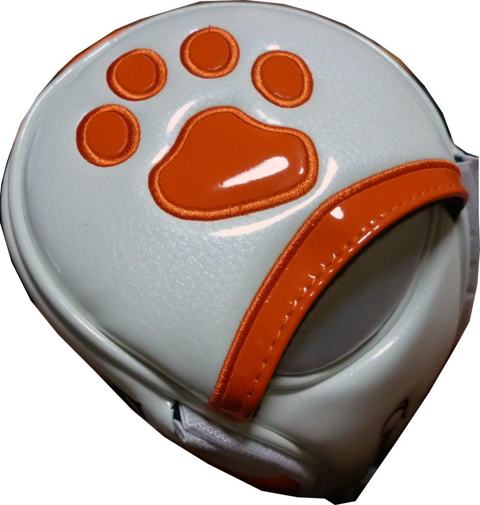 Driver Golf Head Cover Paw with Dog Embroidery Compatible with 460cc (Orange)