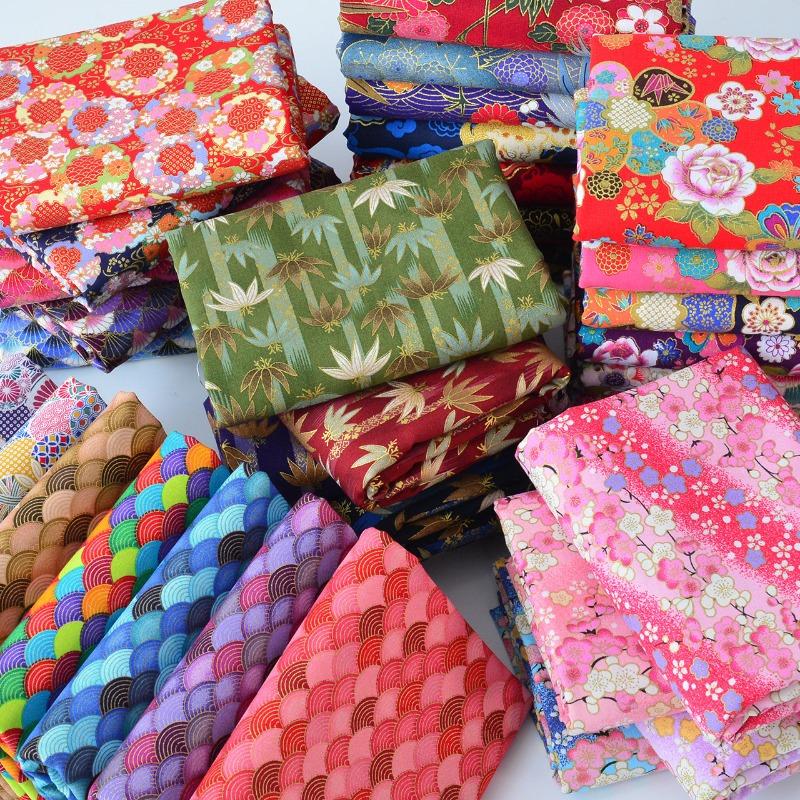 100x148cm Baumwolle Japanischer Stil Bronzefarbener Jacquard-Satinstoff für Cheongsam Kimono Nähen DIY Tasche Handgefertigter Patchworkstoff