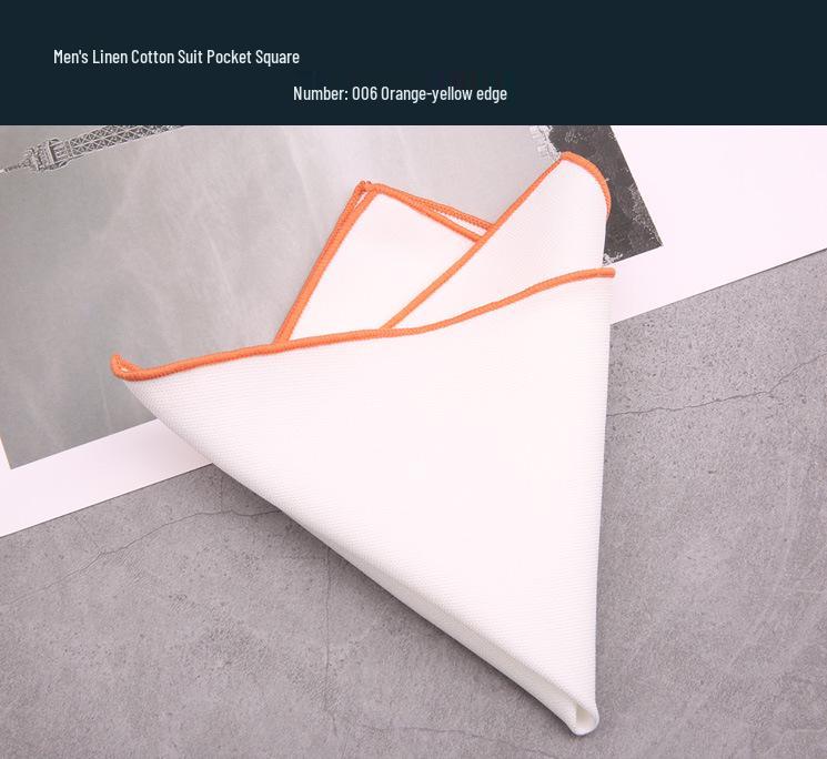 British Men's Formal White Linen-Cotton Pocket Square Handkerchief - Gray Check Design.