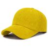 Corduroy baseball cap men's and women's autumn and winter new solid color cap thermal visor fashionable simple hat