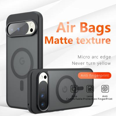 Matte Texture Magnetic Phone Case for Google Pixel 8 9 10 Pro XL 9A 8A Airbag Drop-proof Protective Transparent Cover CL001