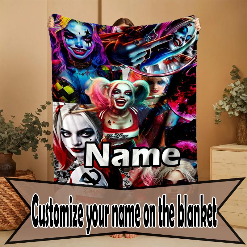 Custom Name Personalized Superhero Print Blanket, Home Decor, Bedroom, Sofa, Camping, Couch, Gifts for Birthday Christmas