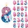 Velas de Aniversário com Laços Rosa e Azul, números 0-9 Decoração de Bolo, Adequado para Aniversário Evento Casamento Decoração Suprimentos