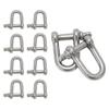 GOODRIG Stainless Steel D-shaped Shackles, Set of 10 (10mm)