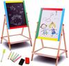 Double-Sided Magnetic Chalkboard for Children Wooden + Educational