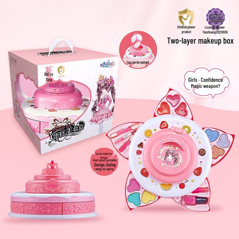 Princess Makeup Box: Washable Children's Cosmetic Set with Lipstick & Nail Polish - Perfect Birthday Gift for Girls