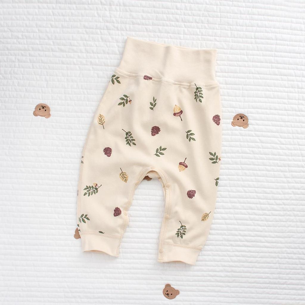 Spring & Autumn Kids' Cotton Pajamas Set - Cozy Home Wear with Belly Protection and Crotch Opening