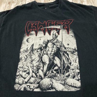 Camiseta de Algodón Negra Talla Única para Hombre y Mujer de Banda de Metal Cancerígena FN1638 Camiseta Unisex