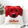 Federa Cuscino Tessuto Cotone Lino Quadrata Cerniera Federa Cuscino Decorazione Casa Soggiorno Fumetto Cartone Animato C-Clifford Il Grande Cane Rosso 1