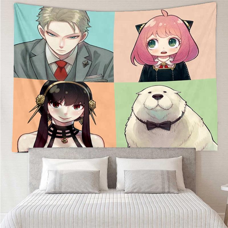 1PC Cute Anime Spy Famliy K-pop Music Group Tapestry Accessories for Bedroom,Livingroom, Dormitory Room Wall Decor Fan Birthday Gifts