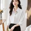 Women Blouses Shirts 2025 Spring Long Sleeve Women Blouse Shirt Turn Down Collar White Chiffon Blouse Shirt Women Tops J832