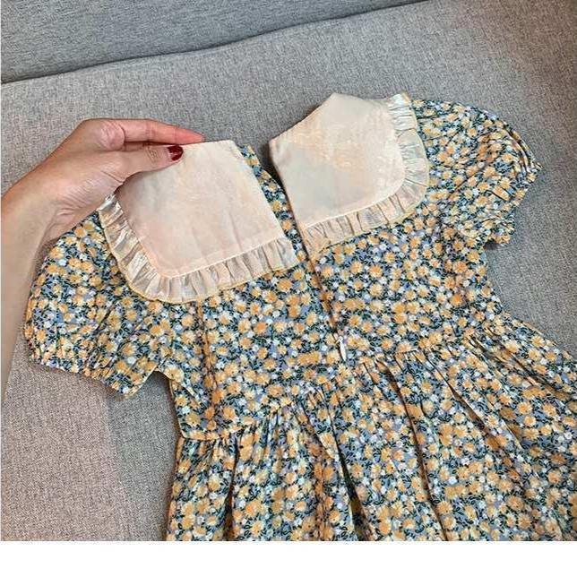 Floral Princess Dress Summer Shortsleeved Korean Lapel Style For Girls