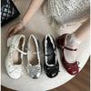 Silver French Ballet Shallow-mouthed High Heels Women Mary Jane Shoes Height-increasing Single Shoes Pumps Dress Low Heel Shoes