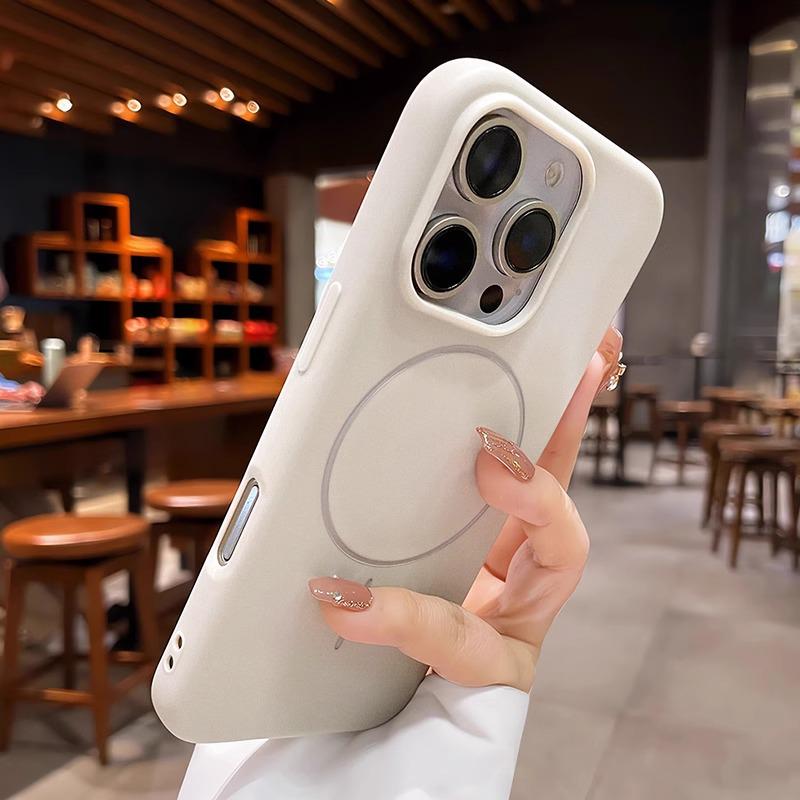 

Матовый магнитный чехол с ощущением кожи для iPhone 16 Pro Max и 15, Ультратонкий PC в стиле макарон iPhone 14