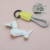 Mini Dachshund Cowhide Keychain: High-Quality Anti-Lost Lanyard with Cute Doll Pendant