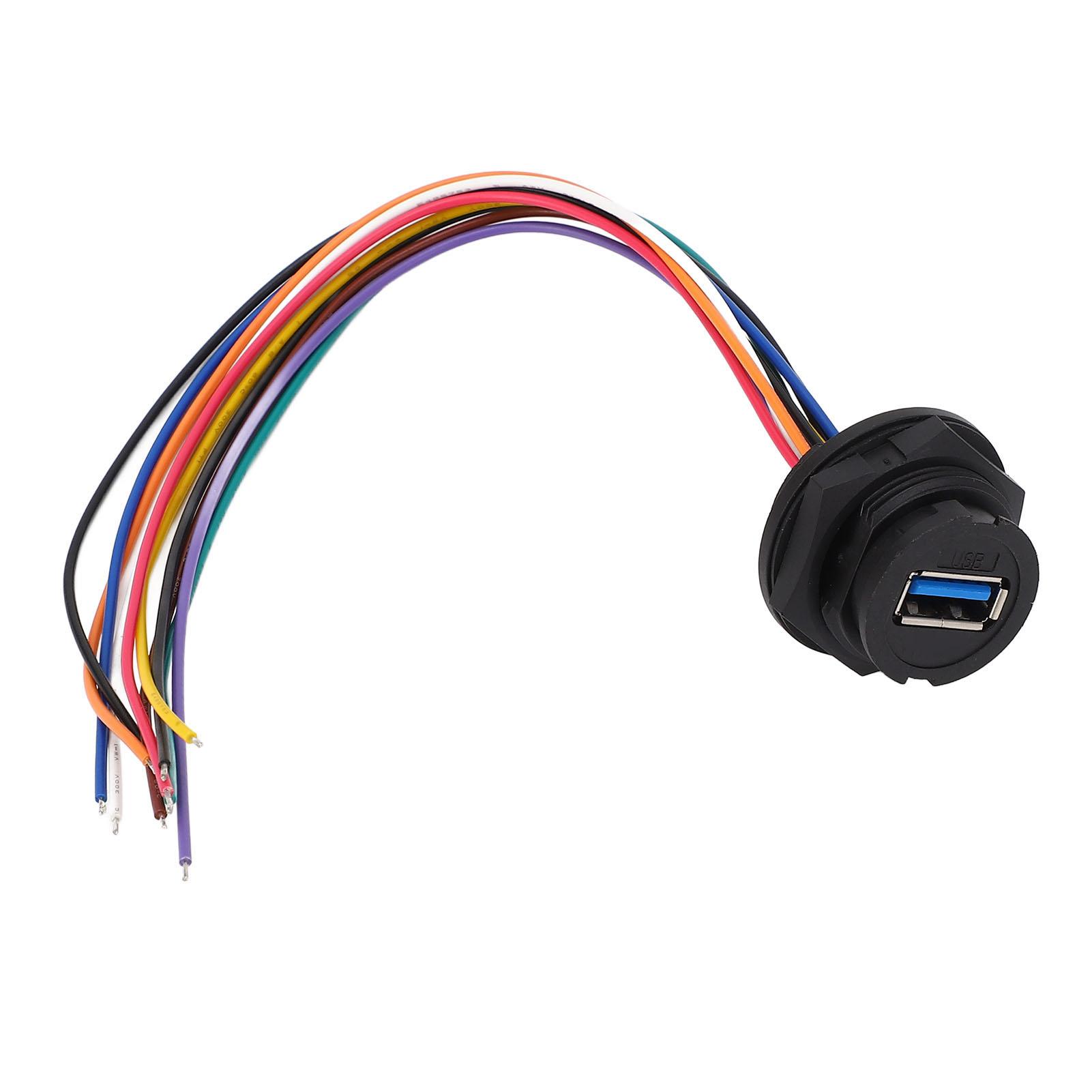 

16-контактный разъем защелкивающегося типа с проводом 0,2 м, гнездо USB3.0, водонепроницаемое, IP67, крепление на заднюю панель