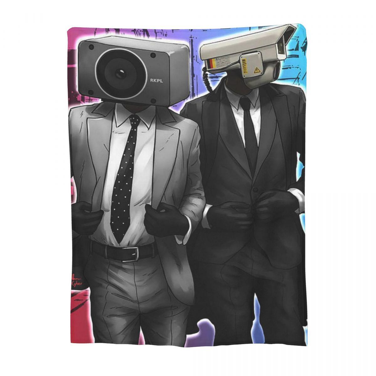 Skibidi Toilet Funny Blanket Soft Warm Flannel Throw Blanket Cover for Bed Living room Picnic Travel Home Couch 30x40in