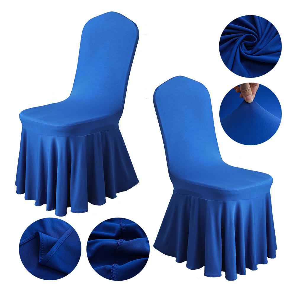 Wedding Spandex Chair Cover With Pleated Skirt Stretch Lycra Elastic For Party Banquet Hotel Decoration