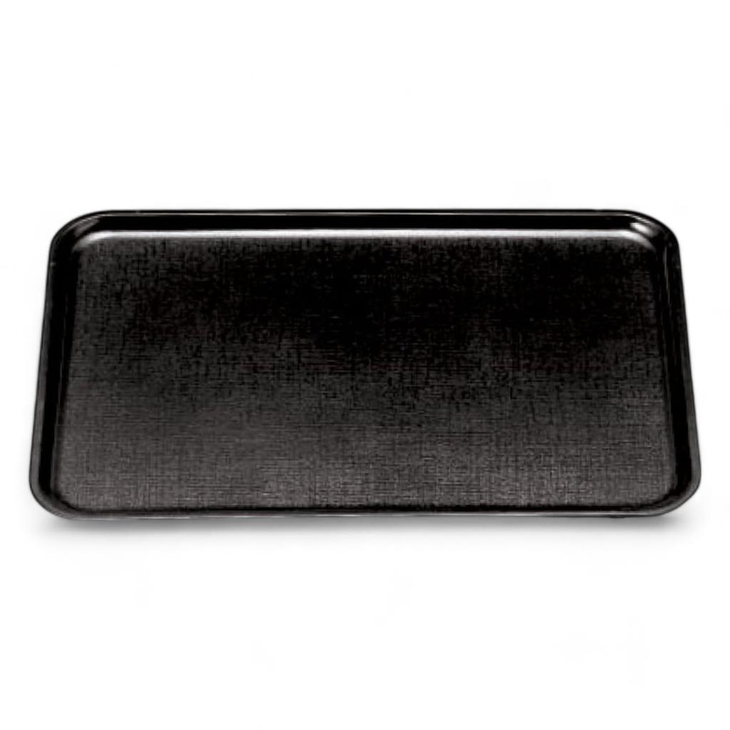 FRP New 1 Shaku Long Weave Tray Lacquerware Made In Dishwasher Safe J-kitchens (Tray/Tray) Black, Non-Slip, 33cm, (Strong Resin), Japan,