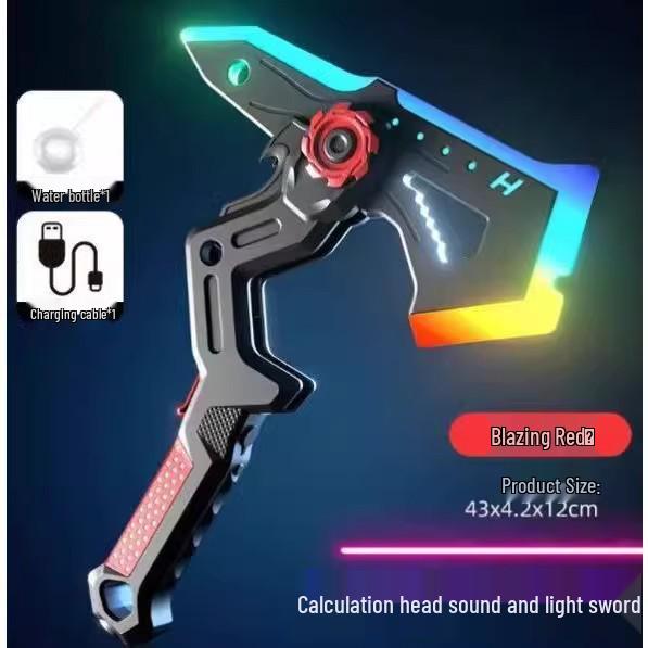 2-in-1 Axe & Laser Sword with Sound and Light Effects - Glowing Toy for Boys