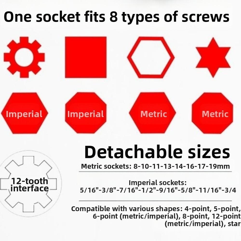 360° Rotating 52-in-1 Socket  Wrench Hand Tools Rotation Socket Universal Ratchet  Spanner