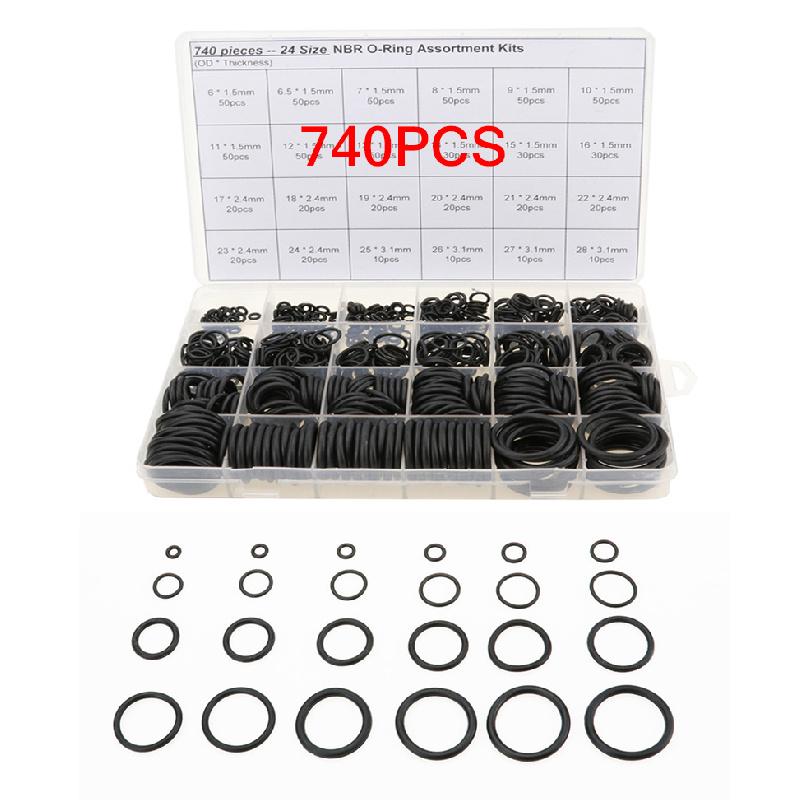 740 Pcs Boxed Thickness 1.5/2.4/3.1Mm Car Air Conditioning O-Ring Seal Gasket